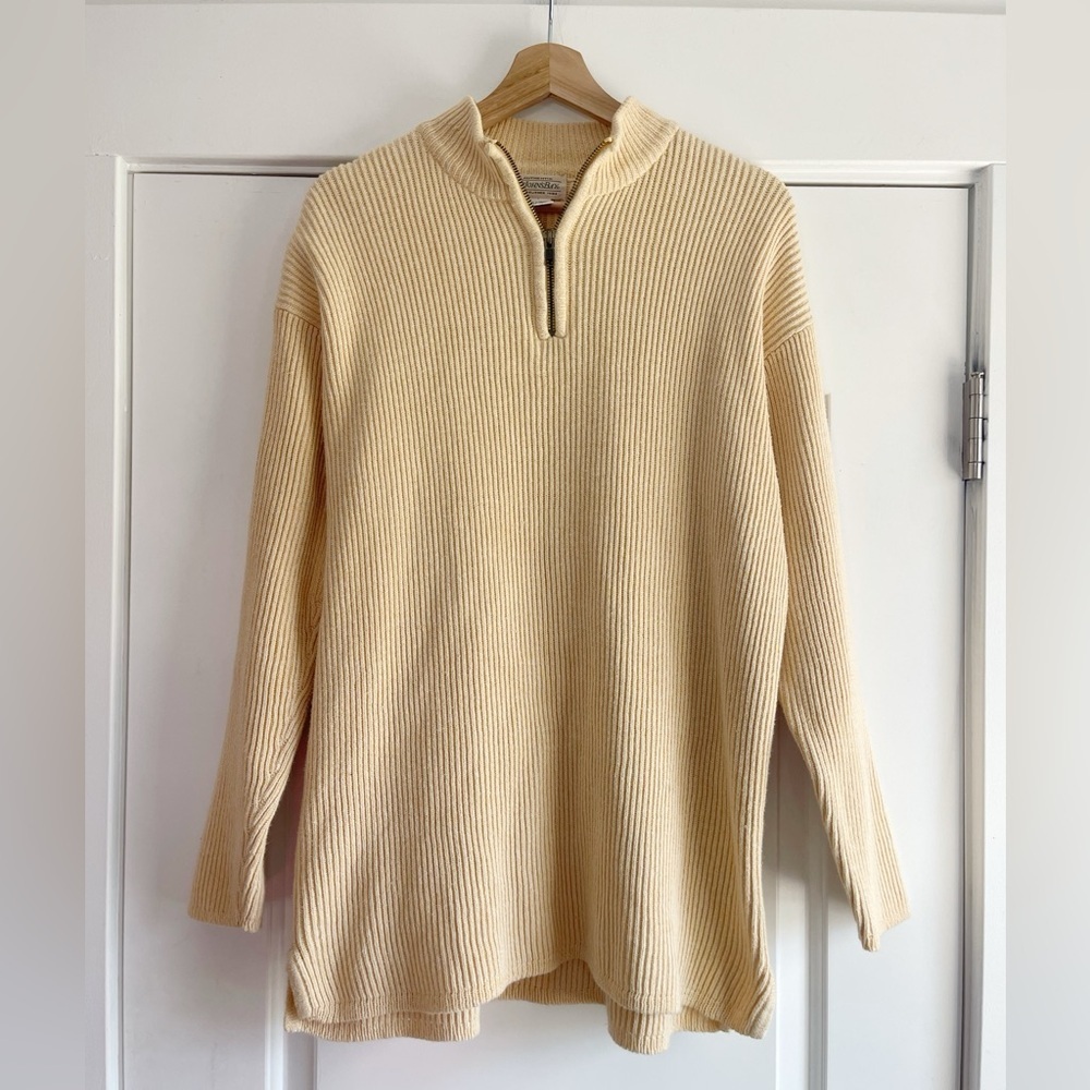 Vintage St John’s Bay Butter Yellow Cotton Pullover - XL